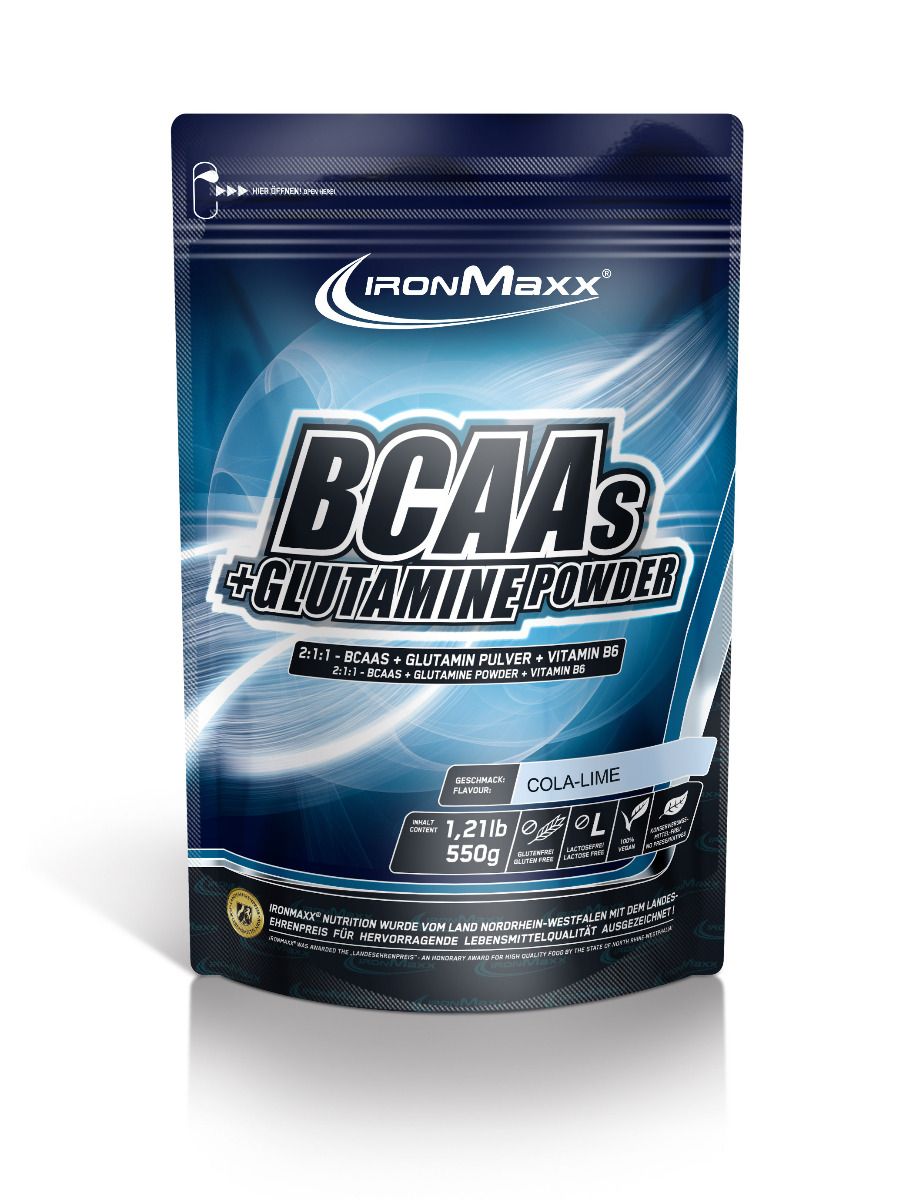 BCAAs + Glutamine Pulver Cola-Limette 550g Pulver Beutel