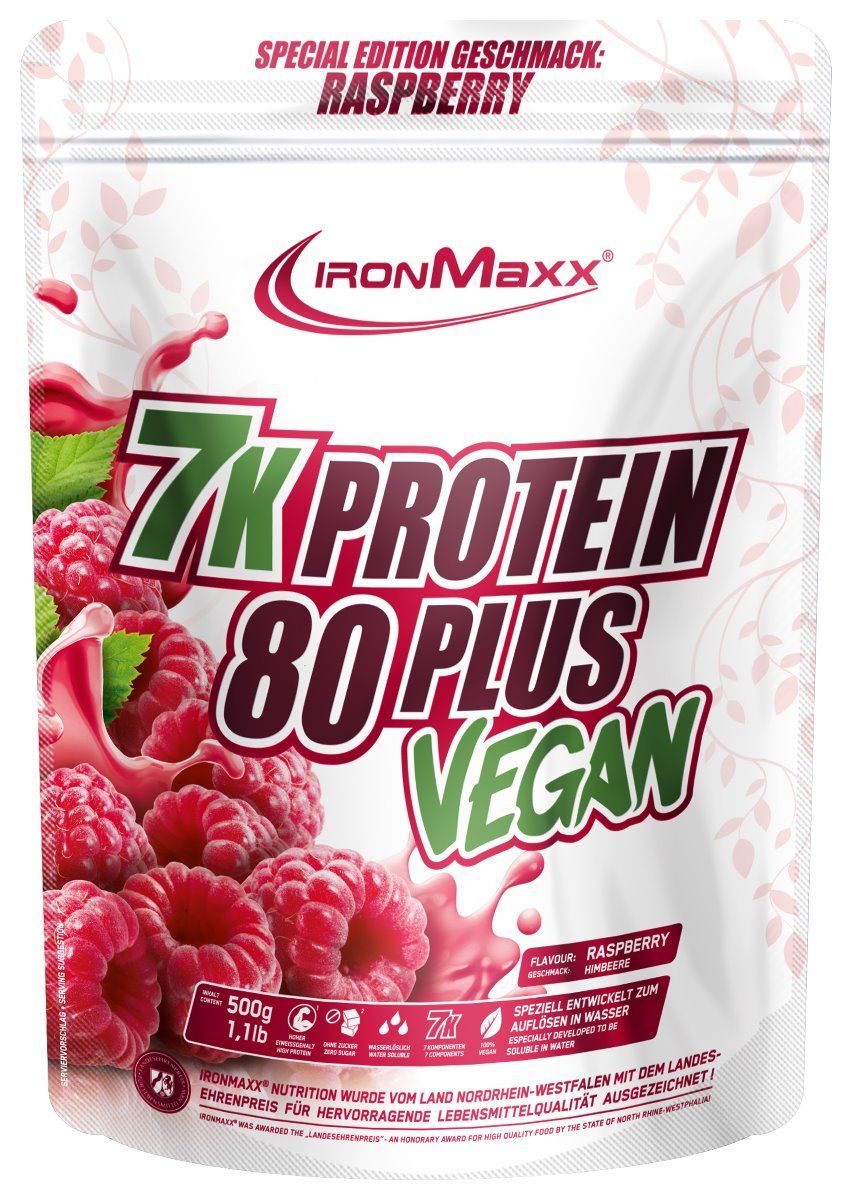 Vegan Protein 7K - 80 Plus 500g Beutel - Himbeere