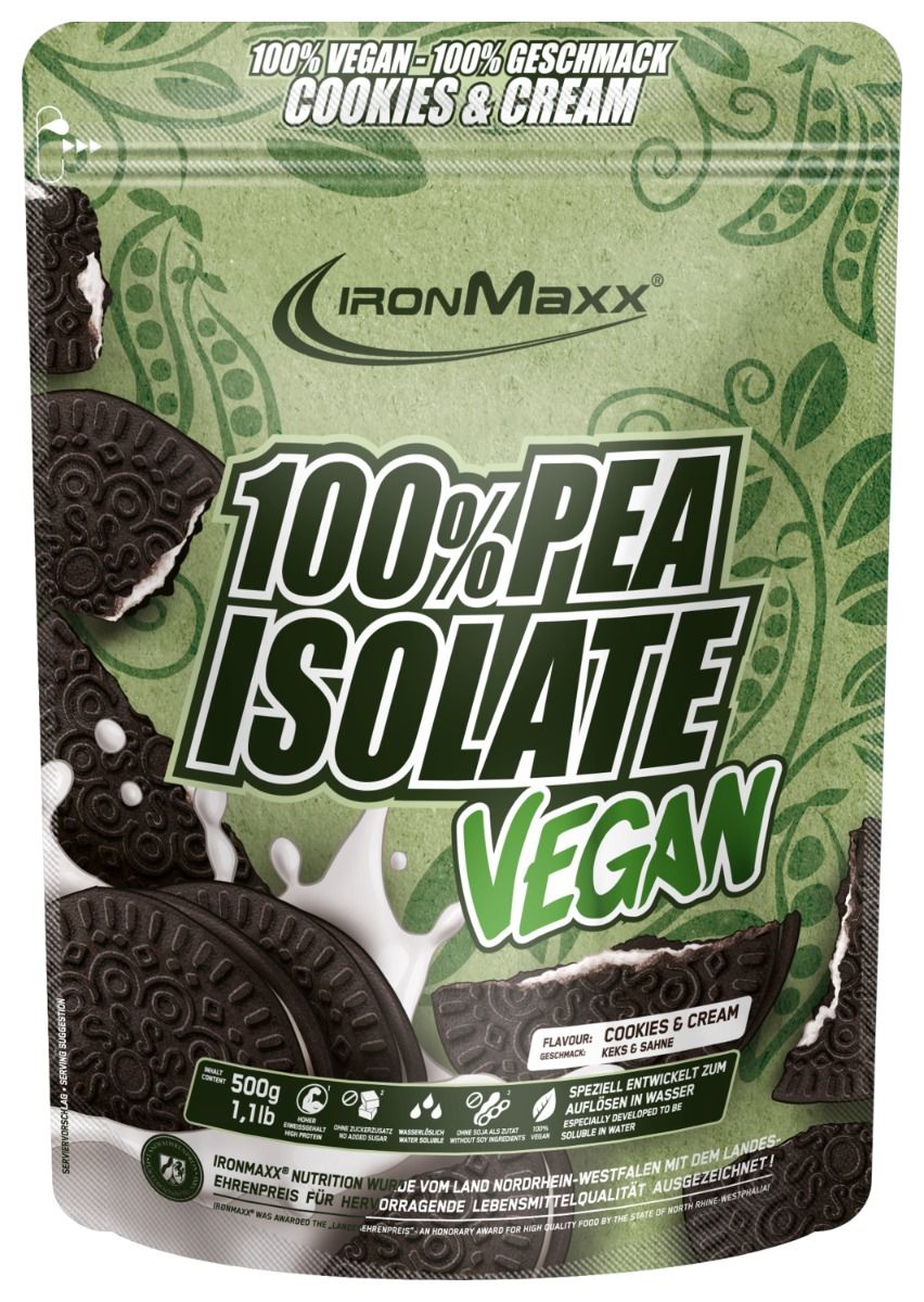 100% Pea Isolate Vegan 500g Beutel - Cookies and Cream