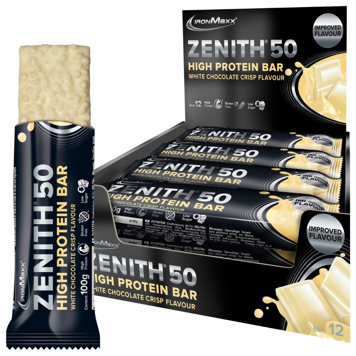 IronMaxx 50% Zenith® Protein Bar 12 x 100g