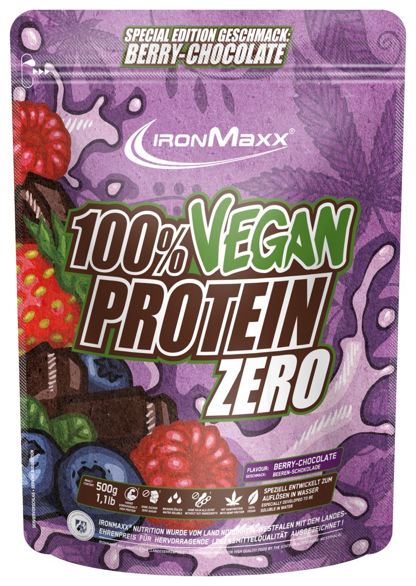 IronMaxx 100% Vegan Protein Zero 500g 