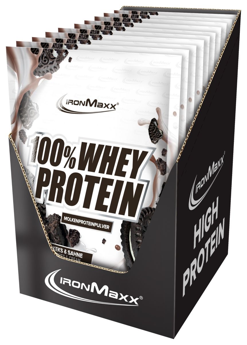 IronMaxx 100% Whey Protein 30g Tray Sachet Cookies & Cream