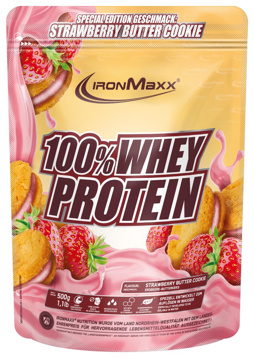 100% Whey Protein - 500g Beutel - Strawberry Cookie (Special Edition)