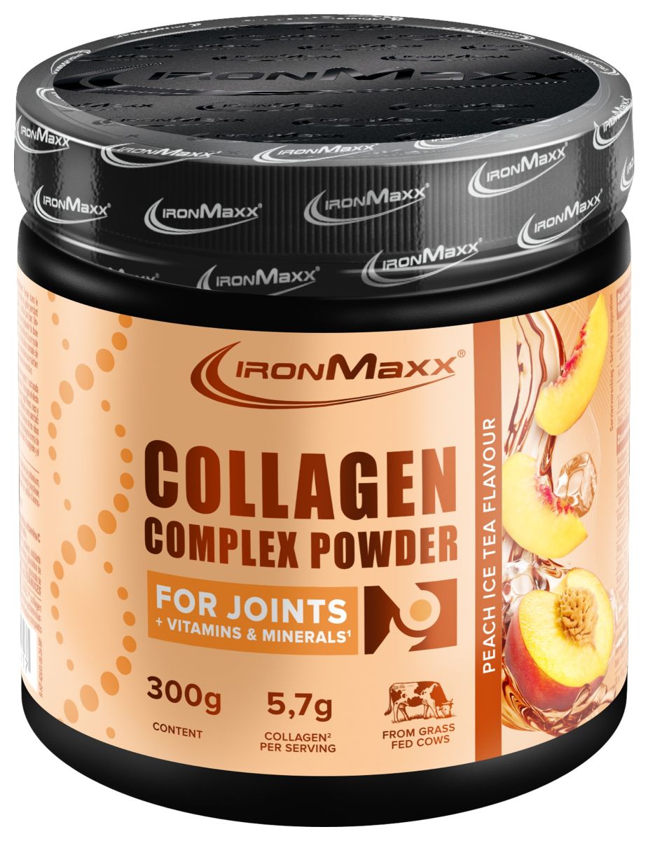 IronMaxx Collagen Complex Powder - Peach Ice Tea – 300g Tub