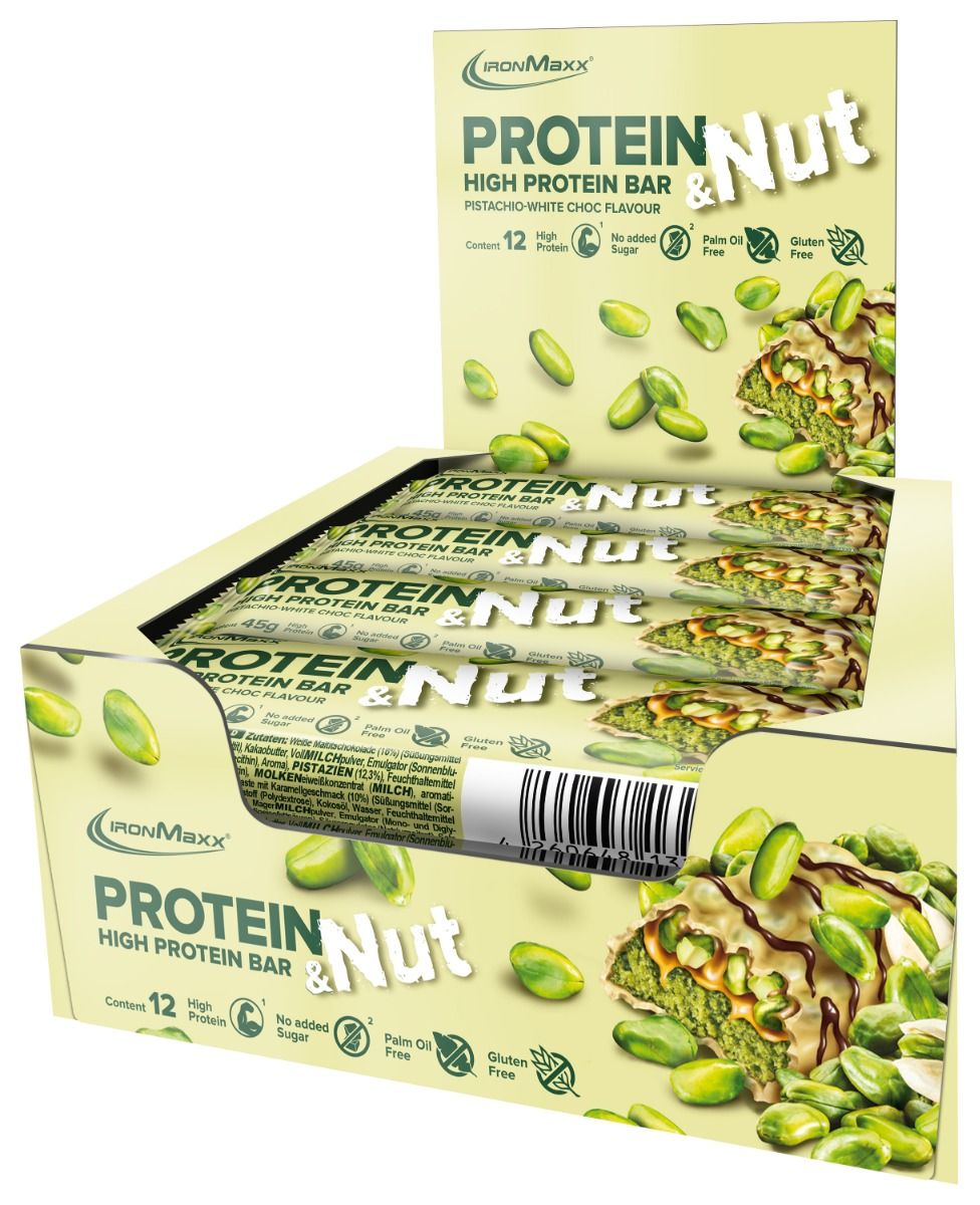 Protein & Nut - Pistachio-White Choc (12x45g) 