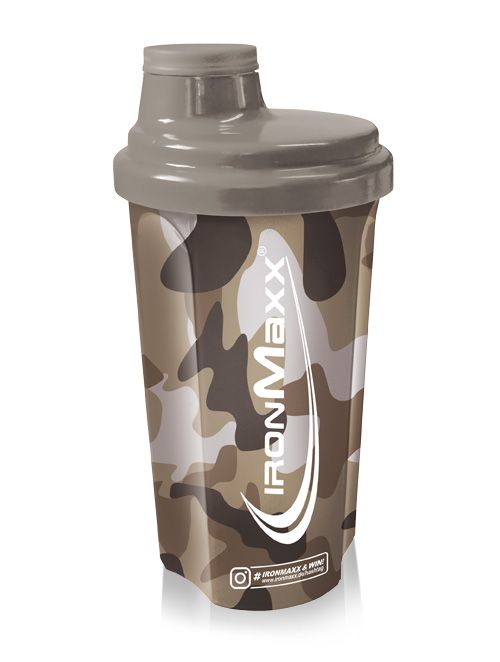 IronMaxx Eiweiß Shaker - Camouflage Sand 700ml  | Proteinshaker mit Drehverschluss, Sieb & Mess-Skala | auslaufsicher, spülmaschinengeeignet & frei vom Weichmacher BPA & DEHP