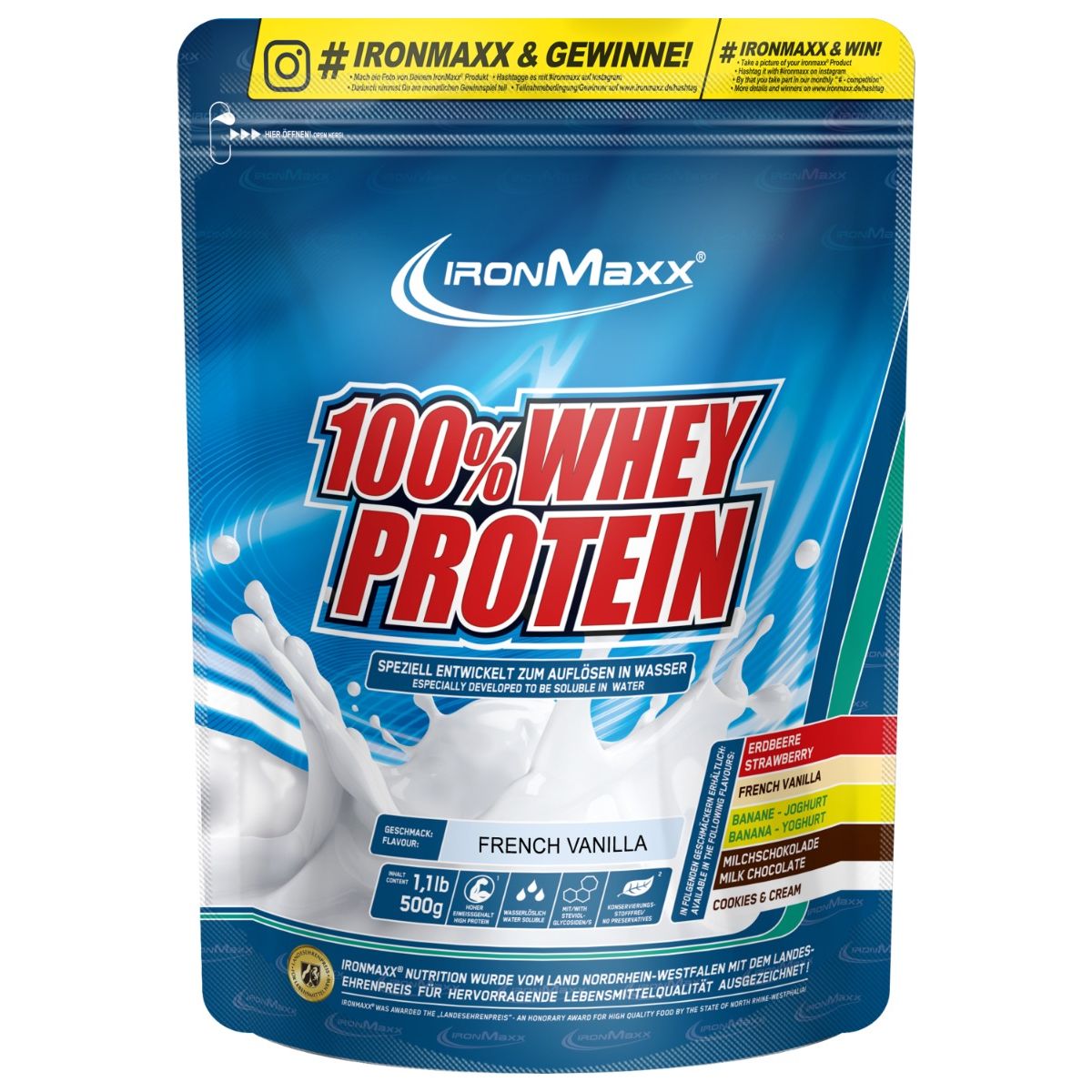 100% Whey Protein 500g Beutel in 31 Geschmacksrichtungen