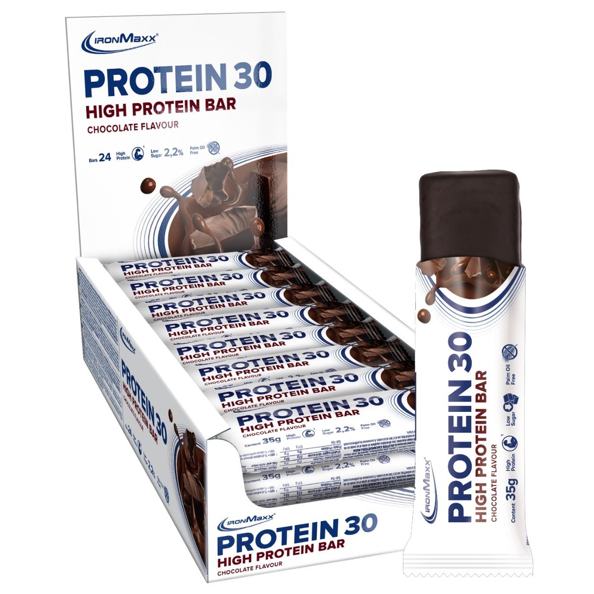 IronMaxx Protein 30 Protein Bar - Chocolate 24 x 35g