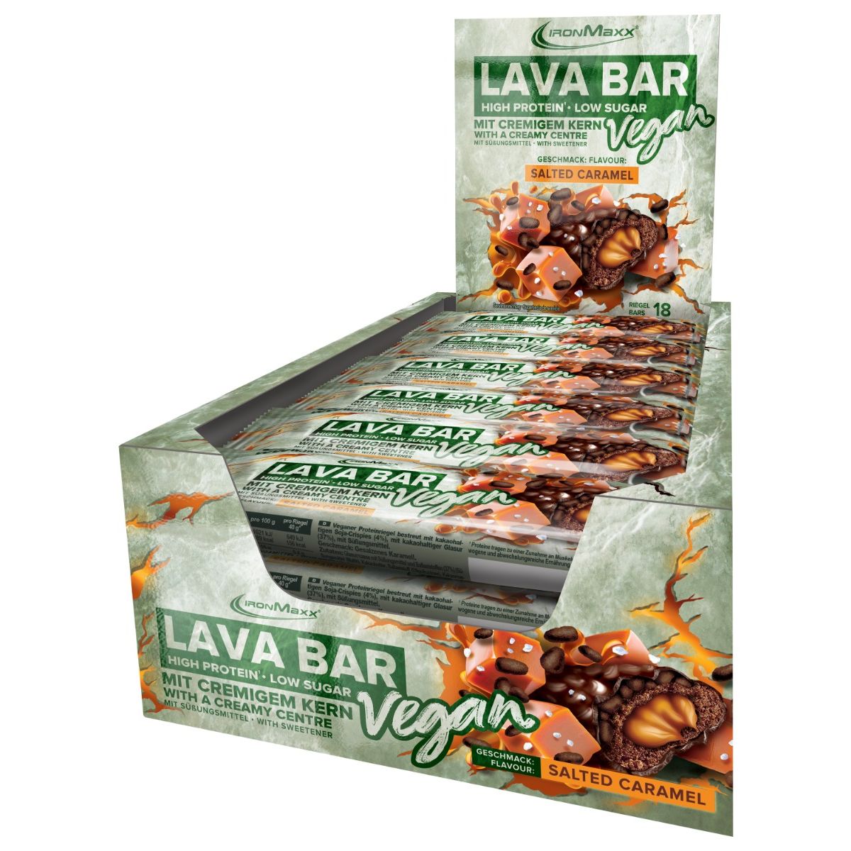 Vegan Lava Bar Protein Riegel (18x40g) - Salted Caramel (MHD: 03.01.2025)